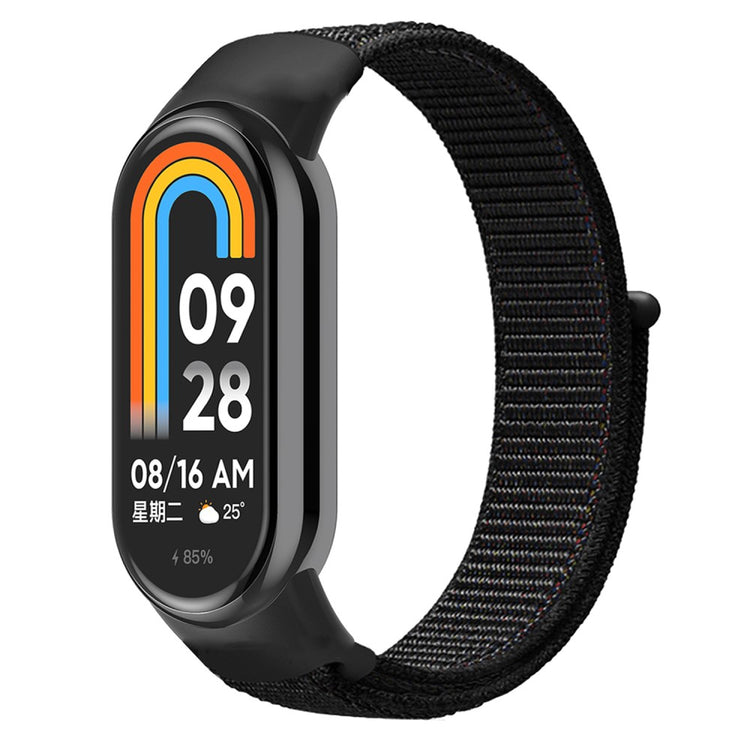 Mega Fed Nylon Cover passer til Xiaomi Smart Band 8 - Sort#serie_19