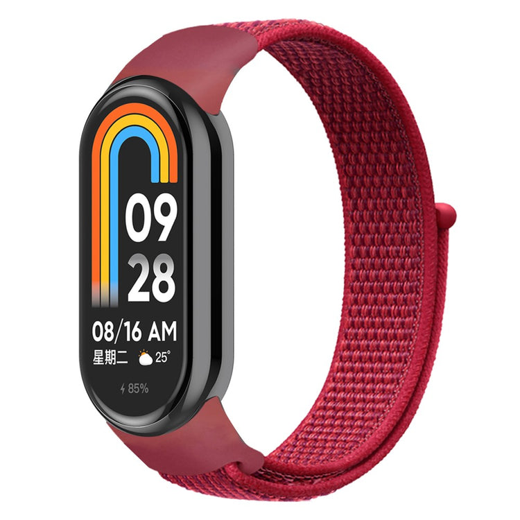 Mega Fed Nylon Cover passer til Xiaomi Smart Band 8 - Rød#serie_2