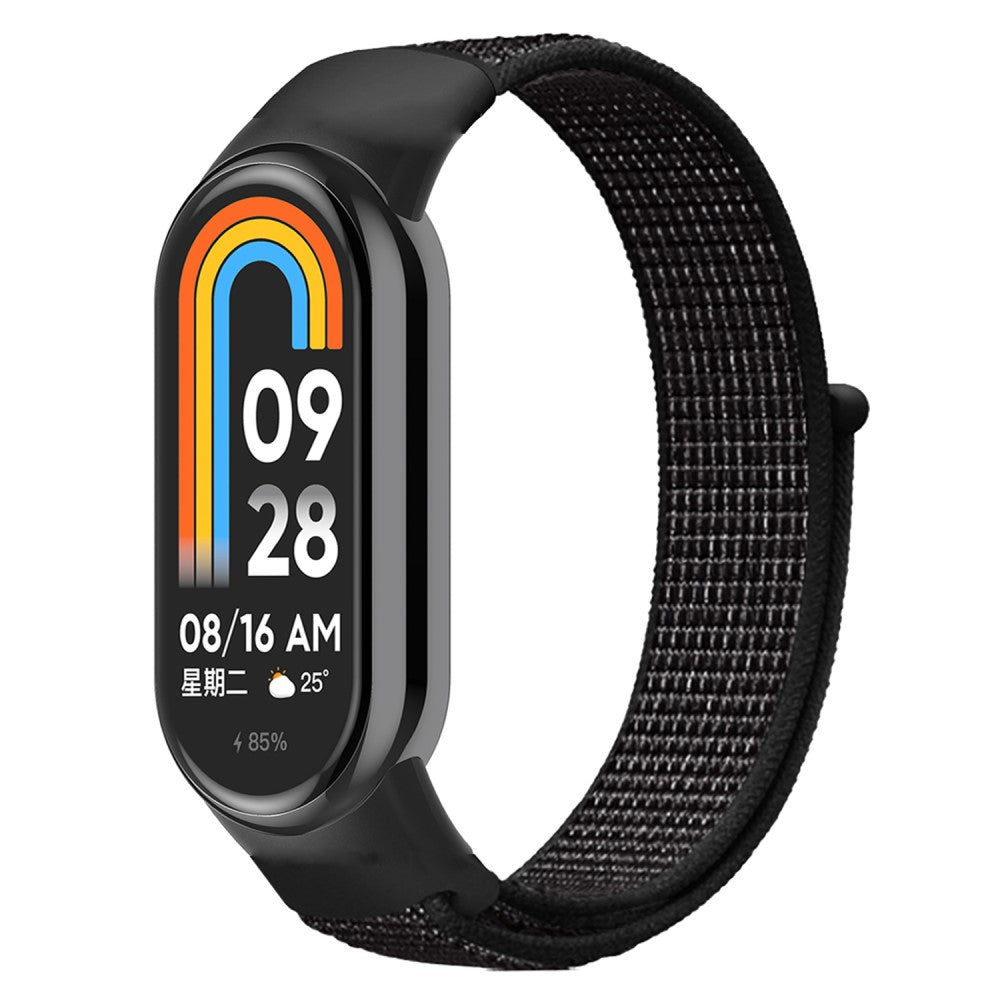 Mega Fed Nylon Cover passer til Xiaomi Smart Band 8 - Sort#serie_23