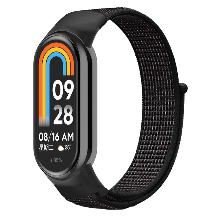 Mega Fed Nylon Cover passer til Xiaomi Smart Band 8 - Sort#serie_23