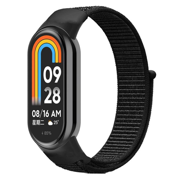 Mega Fed Nylon Cover passer til Xiaomi Smart Band 8 - Sort#serie_7