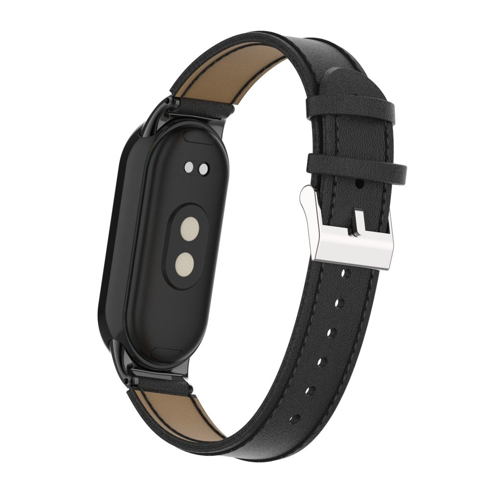 Mega Godt Kunstlæder Cover passer til Xiaomi Smart Band 8 - Sort#serie_1