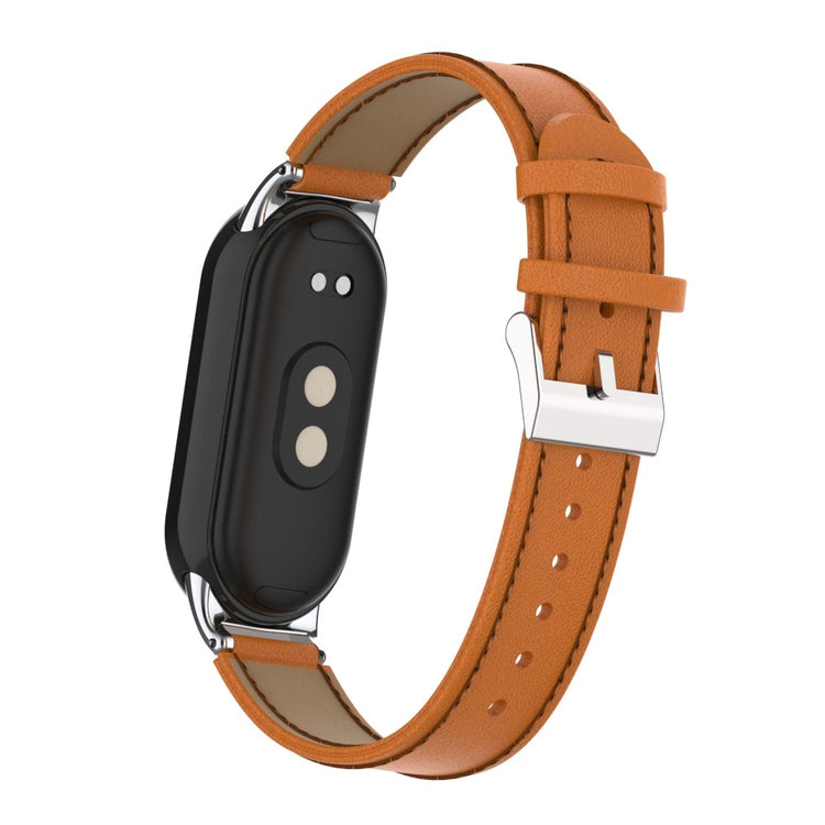 Mega Godt Kunstlæder Cover passer til Xiaomi Smart Band 8 - Brun#serie_2