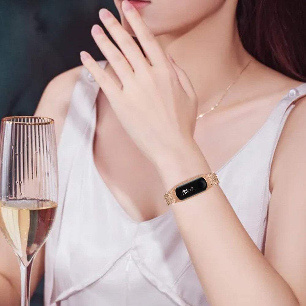 Helt Vildt Flot Metal Rem passer til Xiaomi Smart Band 8 - Pink#serie_2