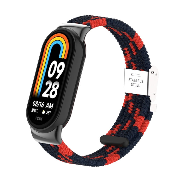 Meget Pænt Metal Og Nylon Rem passer til Xiaomi Smart Band 8 - Rød#serie_11