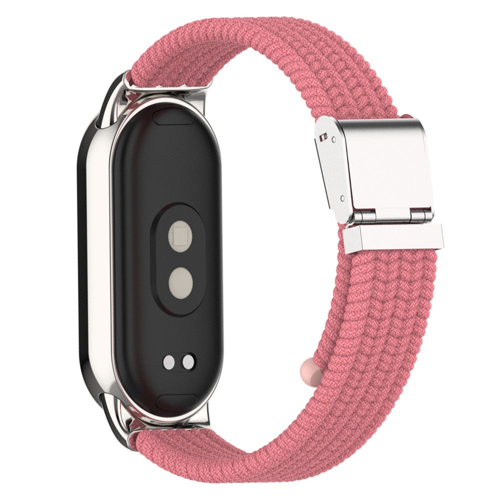 Meget Pænt Metal Og Nylon Rem passer til Xiaomi Smart Band 8 - Pink#serie_14