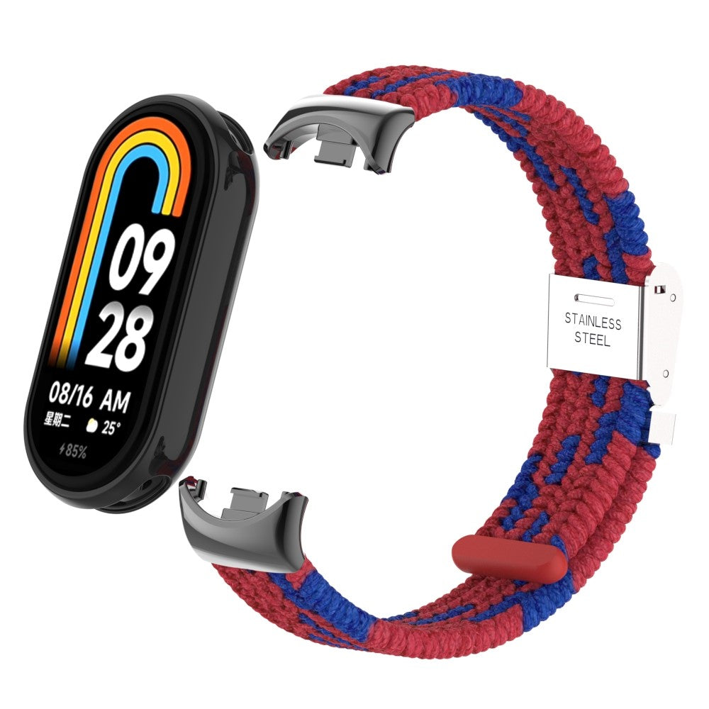 Meget Pænt Metal Og Nylon Rem passer til Xiaomi Smart Band 8 - Rød#serie_20