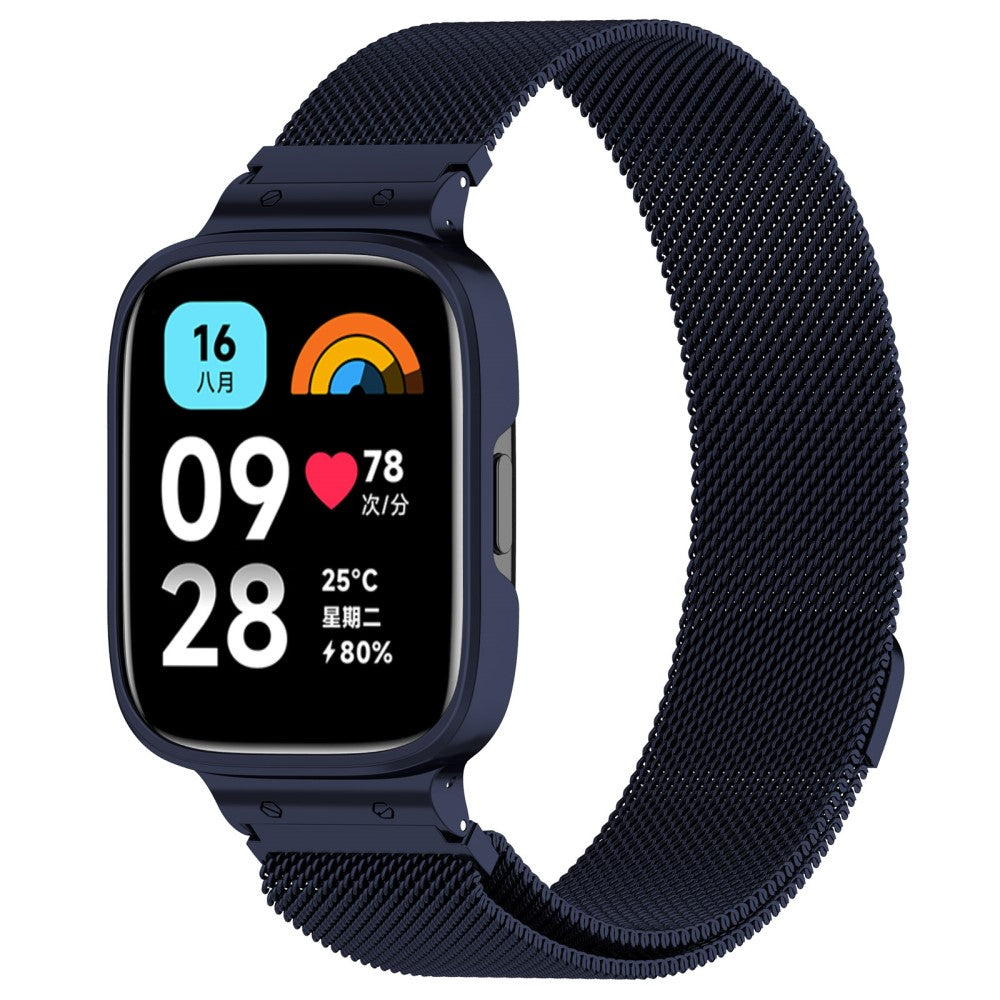 Metal Og Plastik Universal Rem passer til Xiaomi Redmi Watch 3 Active / Xiaomi Mi Watch Lite 3 - Blå#serie_4