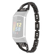 Remarcablemente Elegante Fitbit Charge 3 / Fitbit Charge 4 Metal Y Estrás Universal Correa Reloj