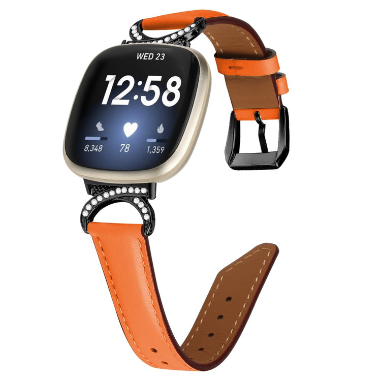 Komfortabel Kunstlæder Universal Rem passer til Fitbit Smartwatch - Orange#serie_1