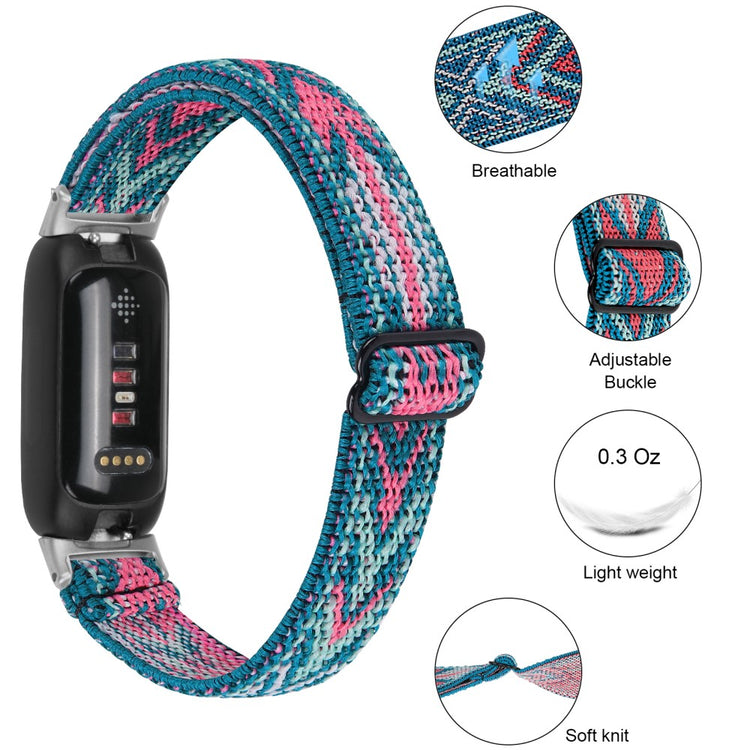 Skøn Nylon Rem passer til Fitbit Inspire 3 - Blå#serie_6