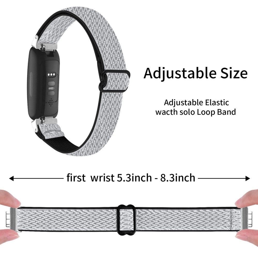 Meget Nydelig Nylon Rem passer til Fitbit Inspire 3 - Hvid#serie_2