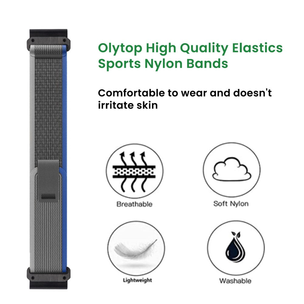 Helt Vildt Komfortabel Nylon Universal Rem passer til Smartwatch - Sølv#serie_2