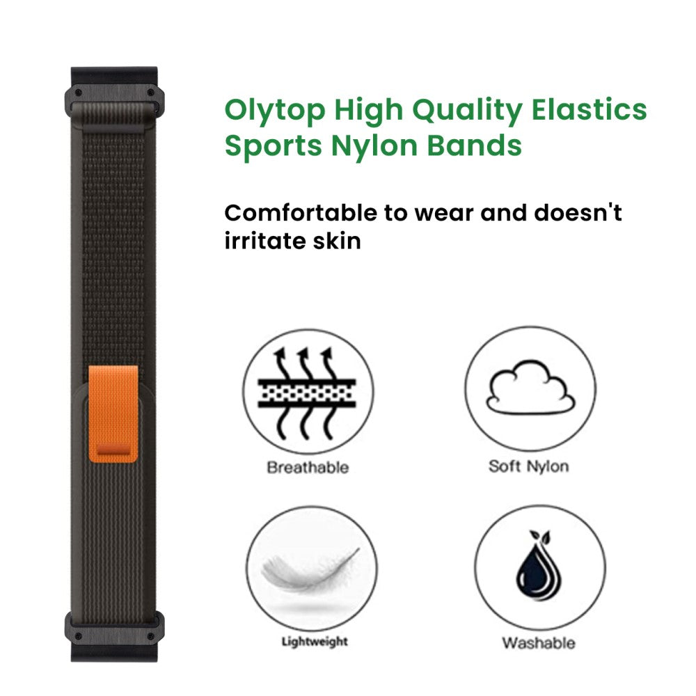 Helt Vildt Komfortabel Nylon Universal Rem passer til Smartwatch - Sølv#serie_3