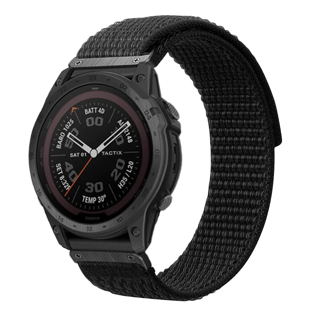 Meget Fed Nylon Universal Rem passer til Smartwatch - Sort#serie_2