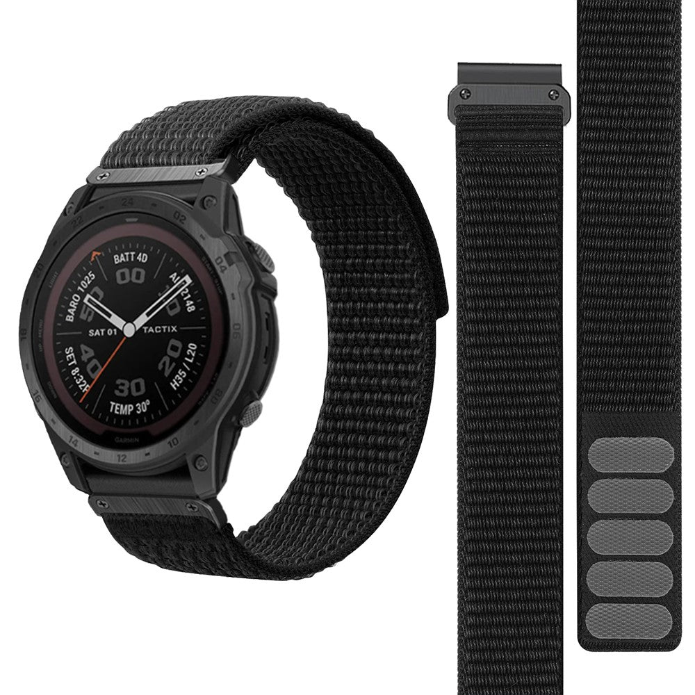 Meget Fed Nylon Universal Rem passer til Smartwatch - Sort#serie_2