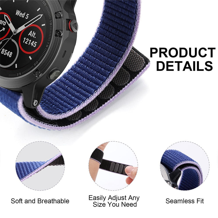 Vildt Sejt Nylon Universal Rem passer til Smartwatch - Sort#serie_5