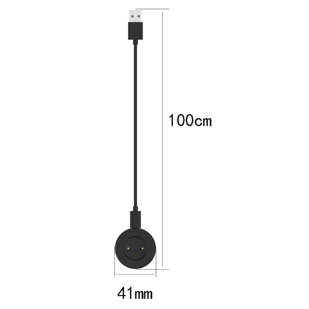 1m Plastik Ladestation passer til Smartwatch - Sort#serie_3