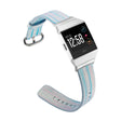 Correa de reloj Fitbit Ionic de piel auténtica con rayas multicolores 
