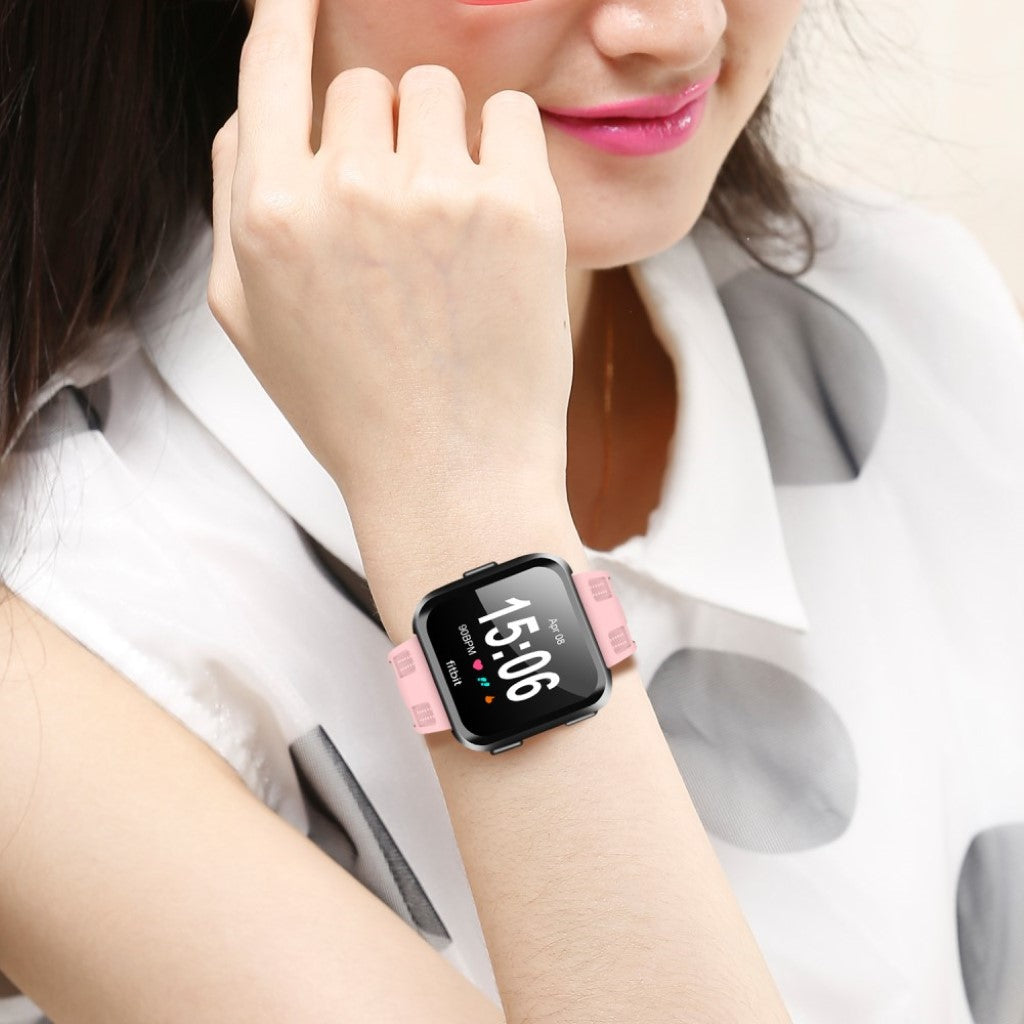 Meget skøn Fitbit Versa Silikone Rem - Pink#serie_4