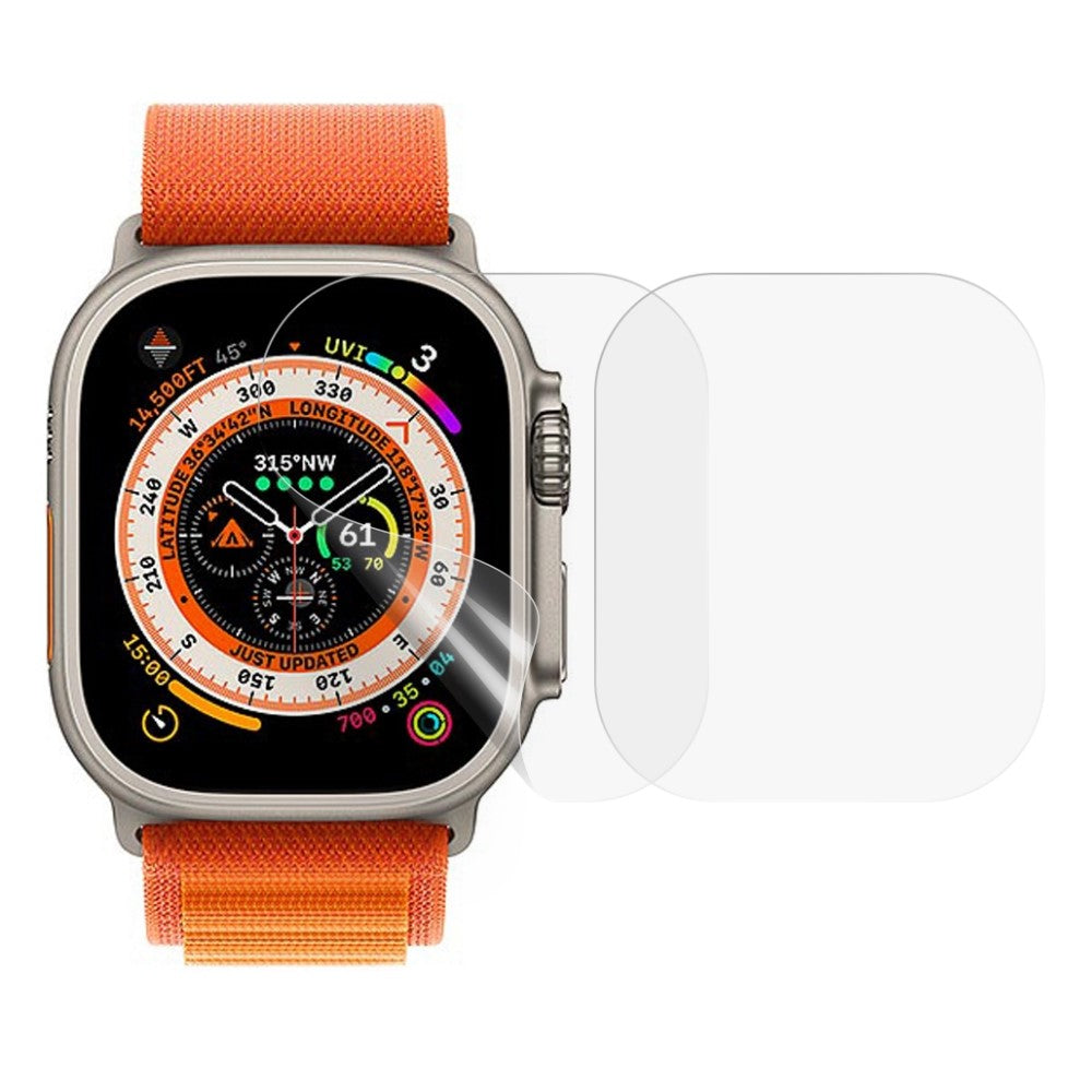 2stk Apple Watch Ultra Silikone  HD Skærmbeskytter - Gennemsigtig#serie_650