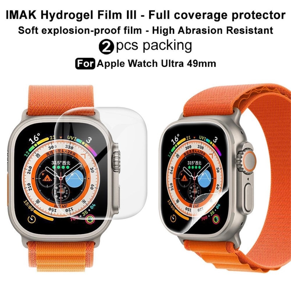 2stk Apple Watch Ultra Silikone  HD Skærmbeskytter - Gennemsigtig#serie_655