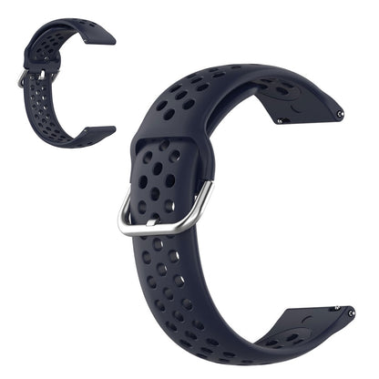 22mm Universal air hole style silicone watch strap - Dark Blue#serie_8
