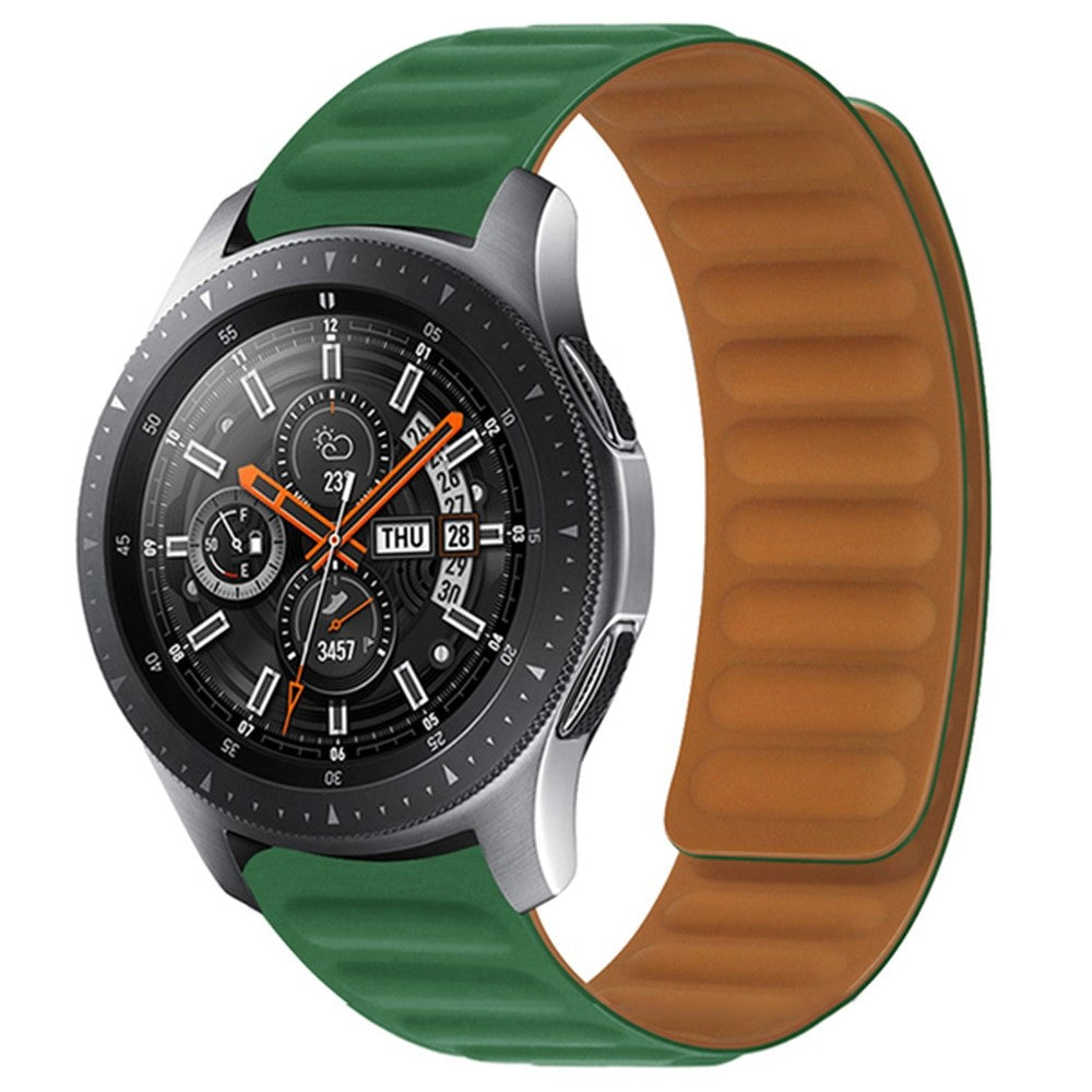 20mm Universal silicone magnetic lock watch strap - Grass Green#serie_18