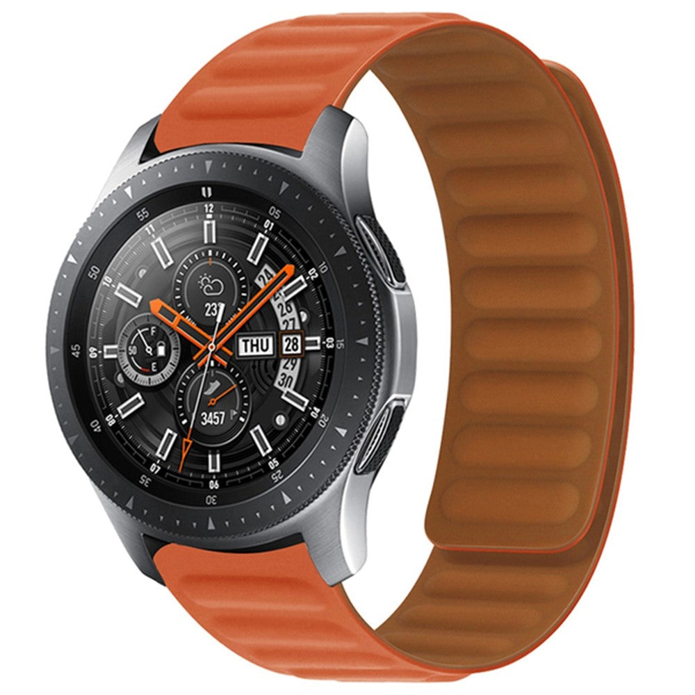 20mm Universal silicone magnetic lock watch strap - Orange#serie_4