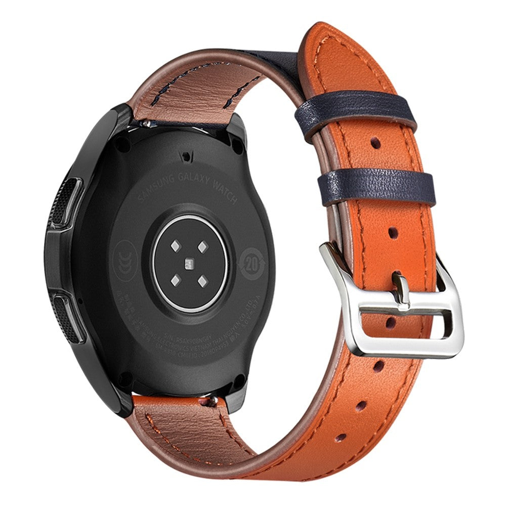 22mm Universal genuine leather watch strap - Orange / Indigo#serie_4