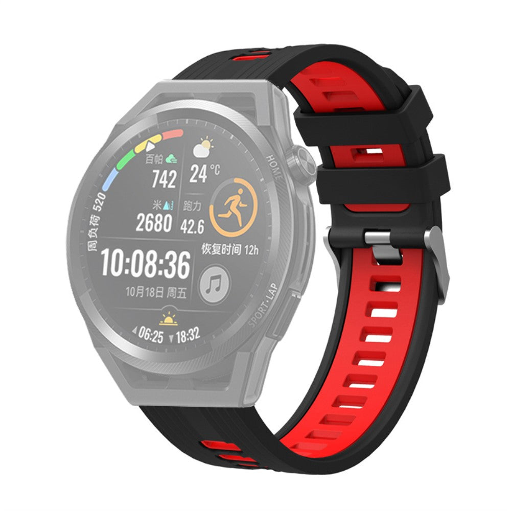 20mm Universal dual color silicone watch strap - Black / Red#serie_3