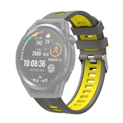 20mm Universal dual color silicone watch strap - Grey / Yellow#serie_7