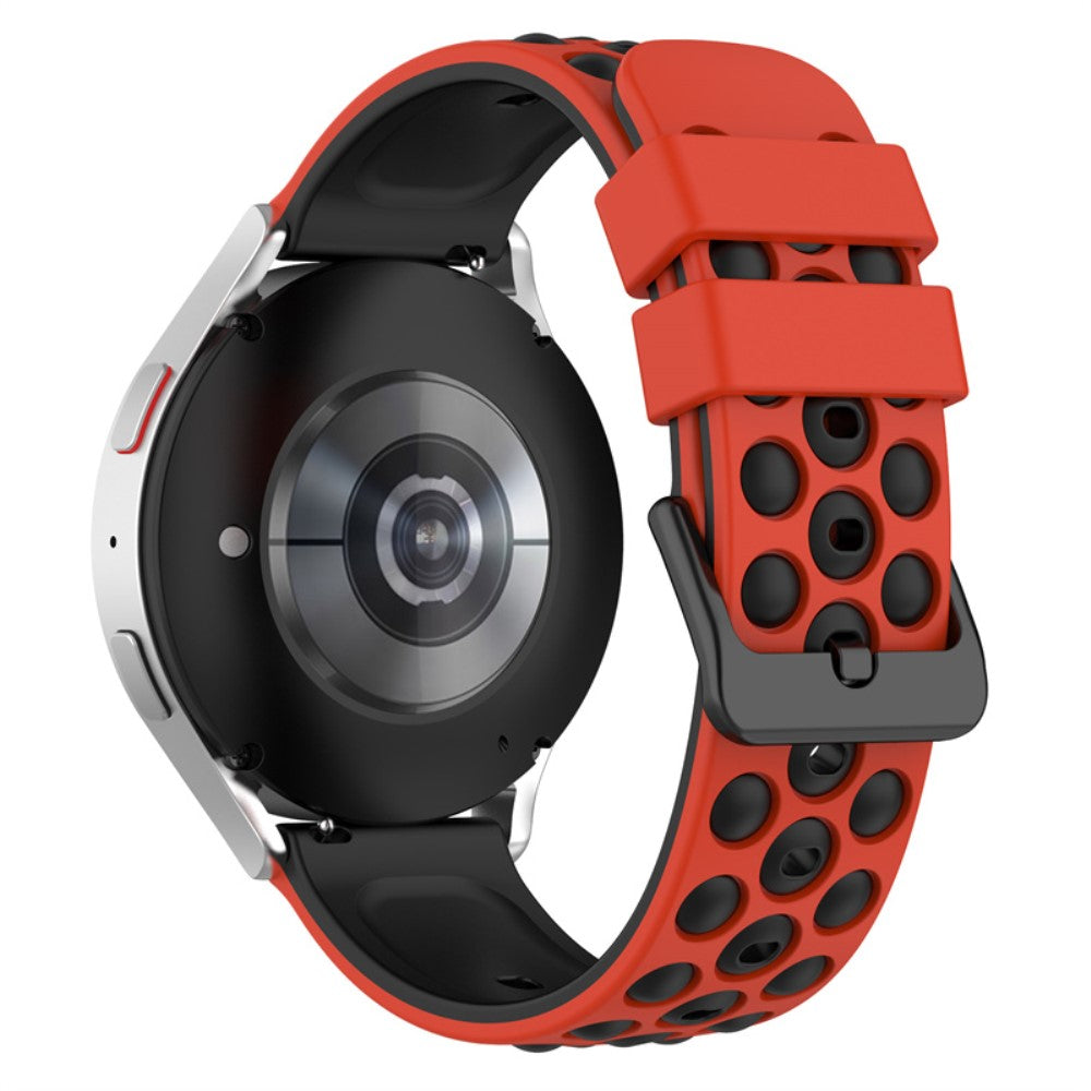 22mm Universal silicone watch strap - Red / Black#serie_7