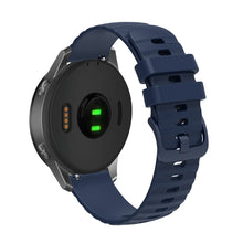 22mm Universal grain dots style silicone watch strap - Navy Blue#serie_2