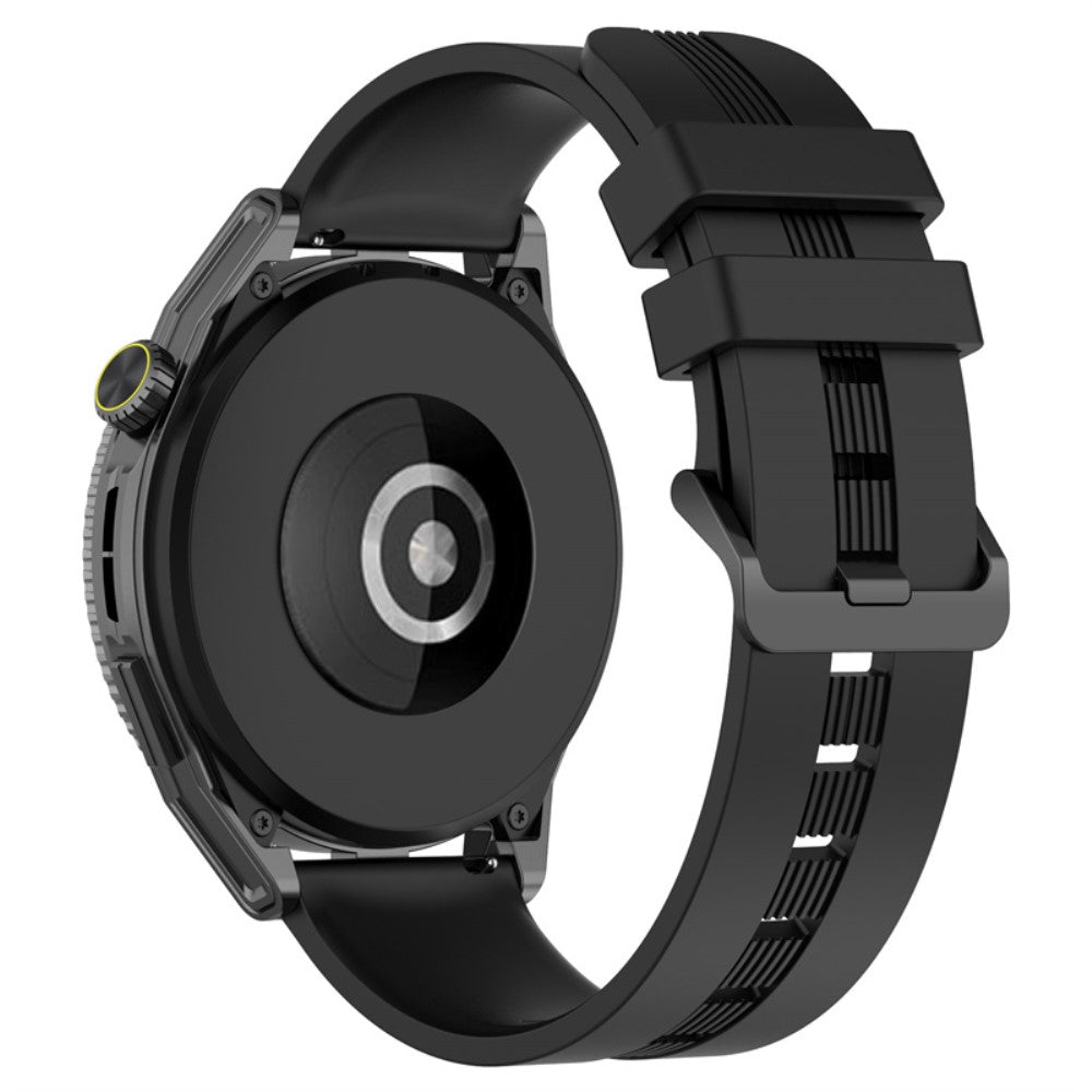 22mm Universal textured silicone watch strap - Black#serie_4