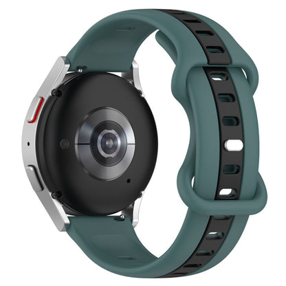 22mm Universal dual-color silicone watch strap - Olive Green / Black#serie_7