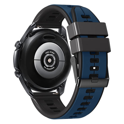 22mm Universal dual color silicone strap - Dark Blue / Black#serie_7