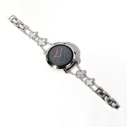 20mm Universal aluminum alloy clover adorned strap - Silver / White#serie_3