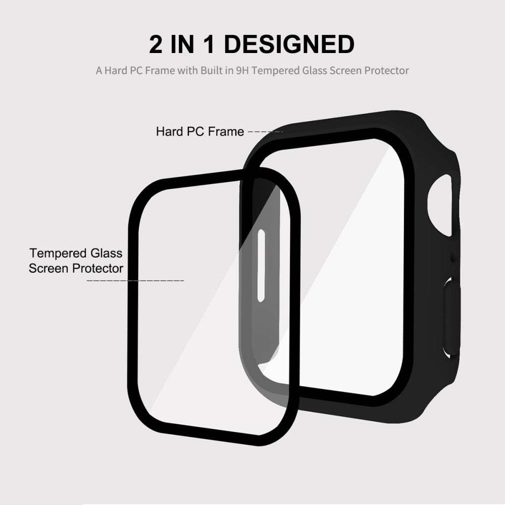 Meget Fed Apple Watch Series 7 41mm Cover med Skærmbeskytter i Plastik og Hærdet Glas - Grøn#serie_4