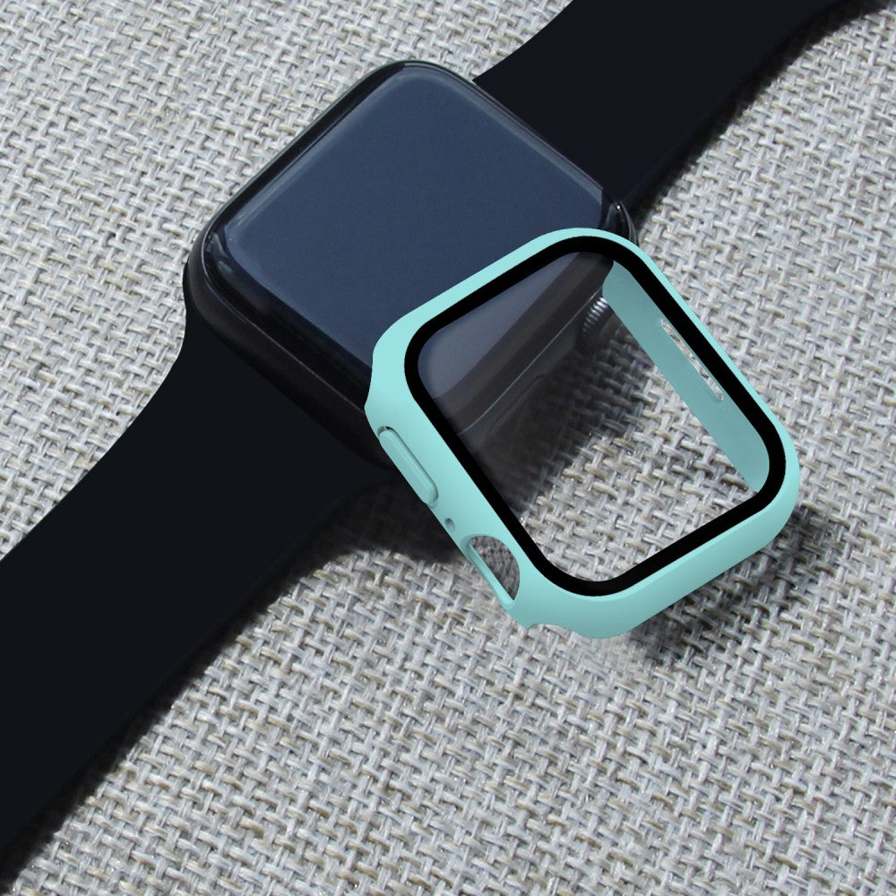 Mega Fint Apple Watch Series 7 41mm Cover med Skærmbeskytter i Plastik og Hærdet Glas - Blå#serie_14