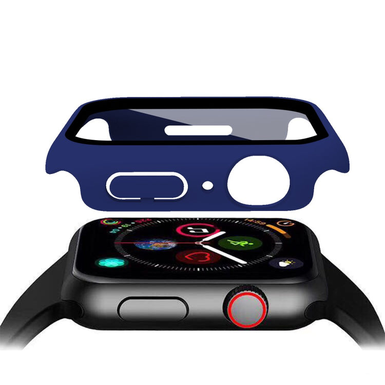 Mega Fint Apple Watch Series 7 41mm Cover med Skærmbeskytter i Plastik og Hærdet Glas - Blå#serie_16