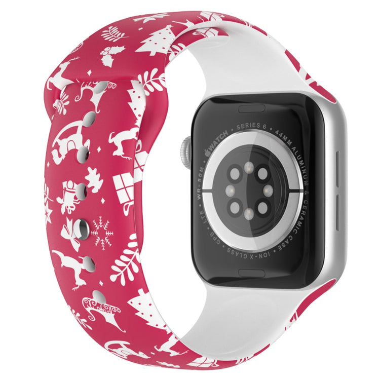 Fed Apple Watch Series 7 41mm Silikone Rem - Størrelse: L - Rød#serie_9
