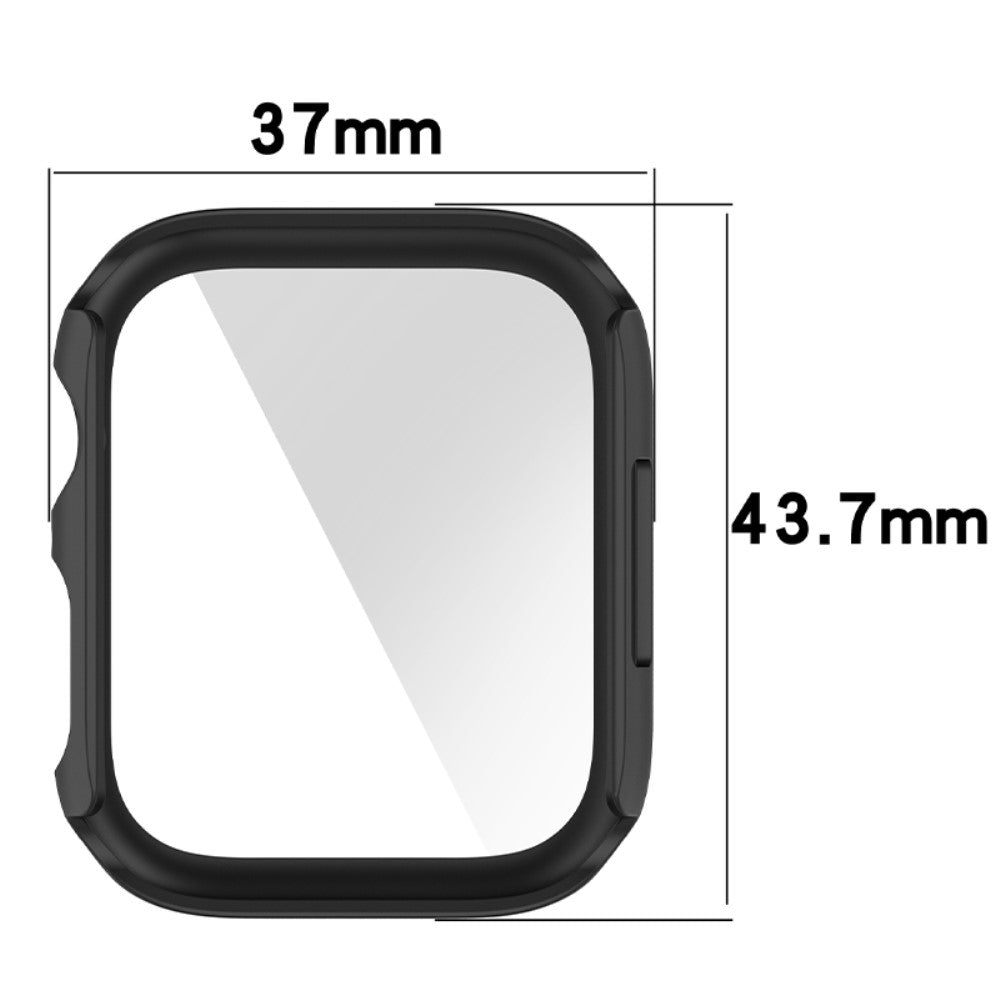 Rigtigt Flot Apple Watch Series 7 41mm Cover med Skærmbeskytter i Plastik og Hærdet Glas - Rød#serie_6