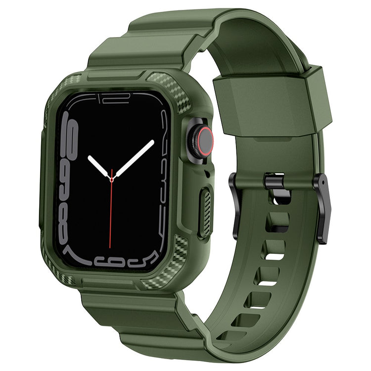 Apple Watch Series 7 41mm Silikone Cover med Rem - Grøn#serie_5