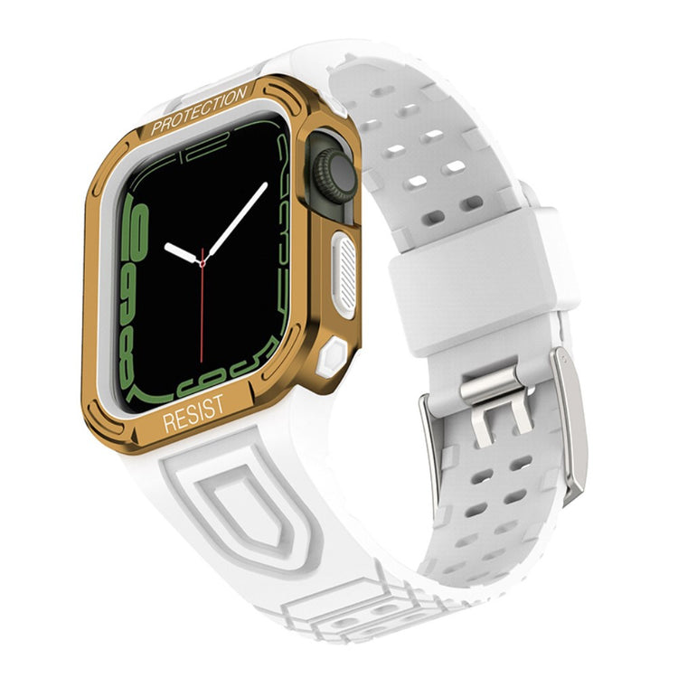 Apple Watch Series 7 41mm Silikone Rem med Cover - Guld#serie_1