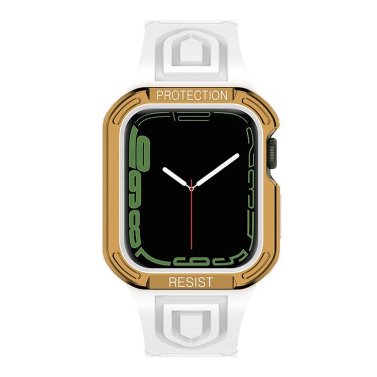 Apple Watch Series 7 41mm Silikone Rem med Cover - Guld#serie_1