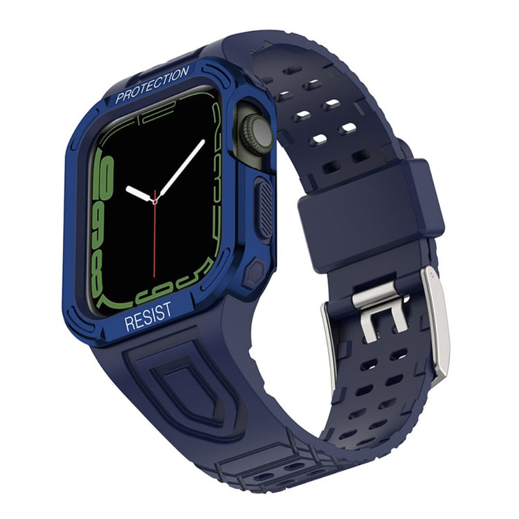 Apple Watch Series 7 41mm Silikone Rem med Cover - Blå#serie_12