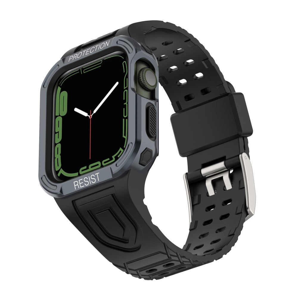 Apple Watch Series 7 41mm Plastik Rem med Etui - Sort#serie_7