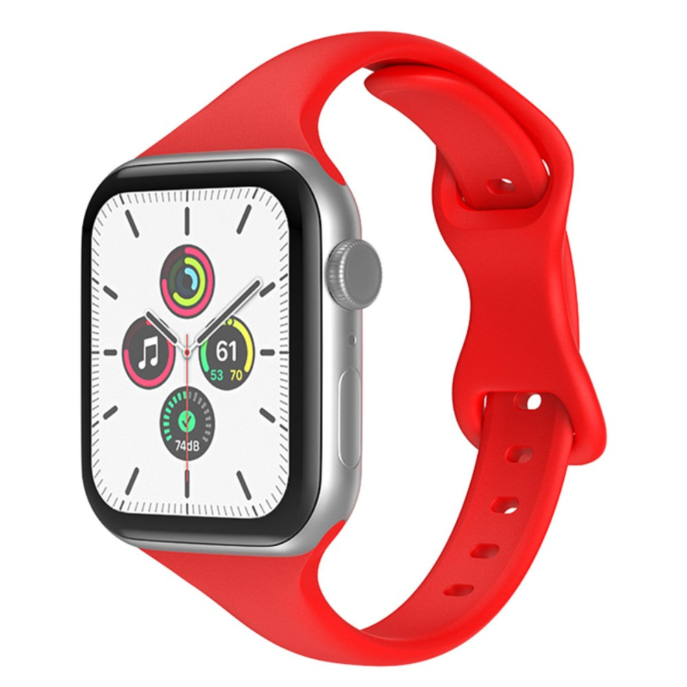 Rigtigt holdbart Apple Watch Series 7 41mm Silikone Rem - Rød#serie_3