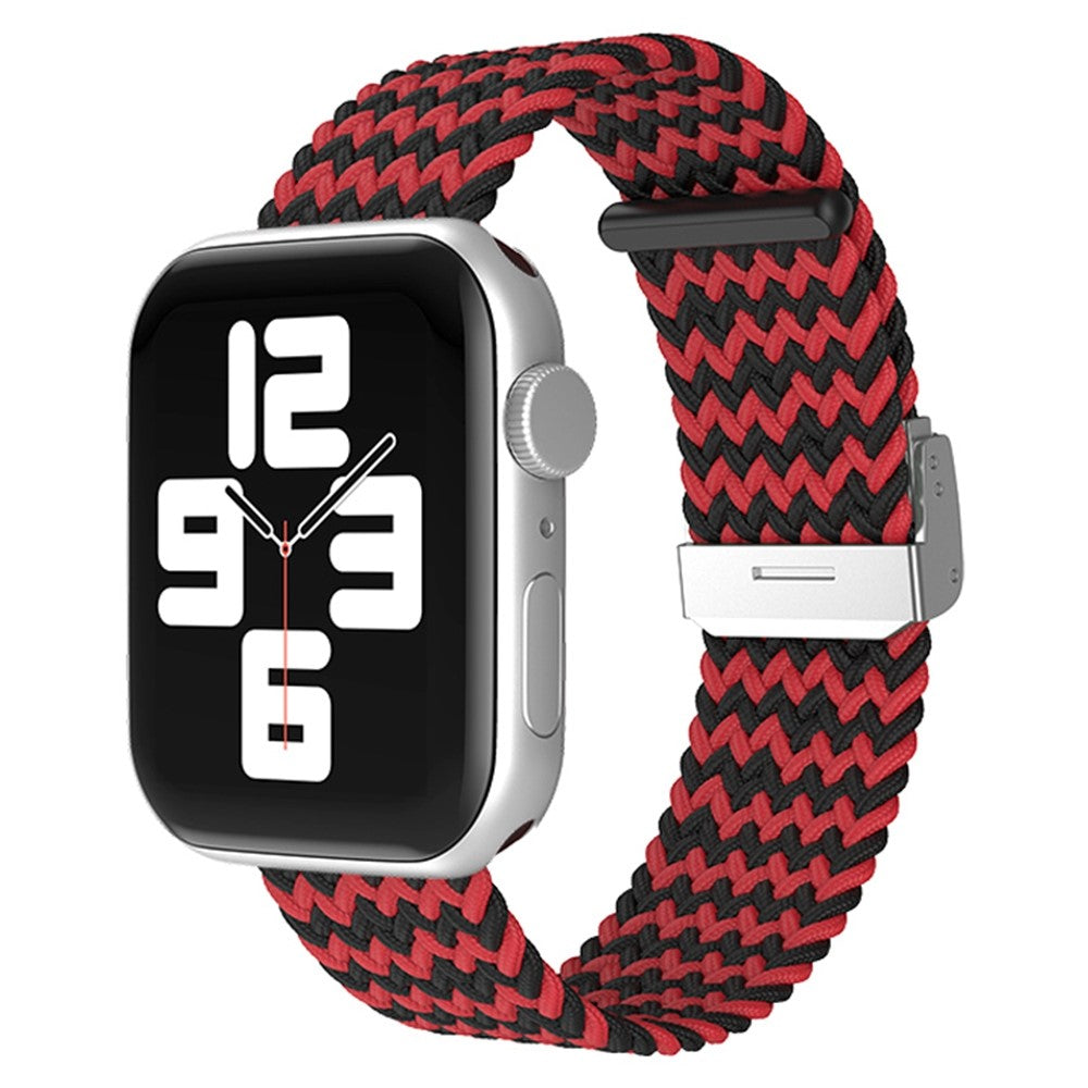 Helt vildt hårdfør Apple Watch Series 7 41mm Stof Urrem - Rød#serie_22